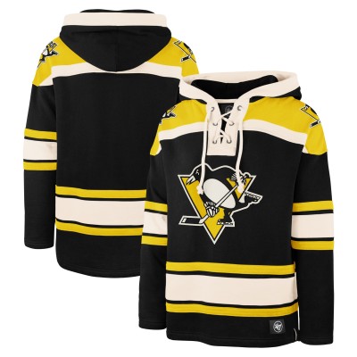 Pittsburgh Penguins 47 Black Big & Tall Superior Lacer Pullover Hoodie
