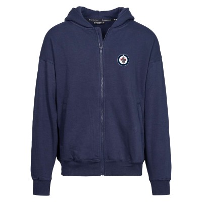 Winnipeg Jets Levelwear Navy Uphill Insignia Full-Zip Hoodie