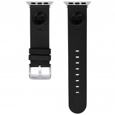 Edmonton Oilers Leather Apple Watch Band - Black