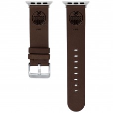 Edmonton Oilers Leather Apple Watch Band - Brown