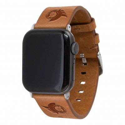 Ottawa Senators Leather Apple Watch Band - Tan