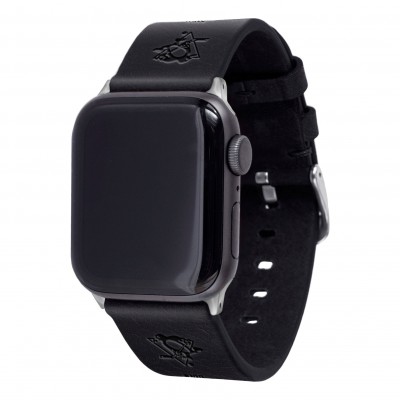 Часы Ремешок для Apple Pittsburgh Penguins Leather  - Black