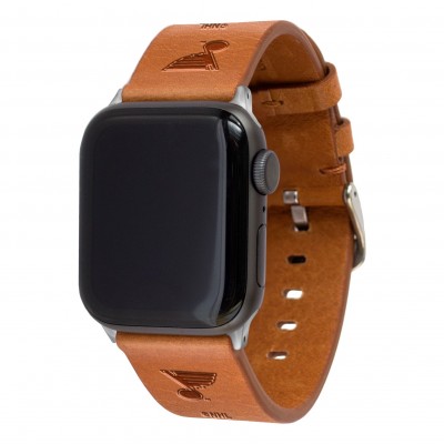 St. Louis Blues Leather Apple Watch Band - Tan