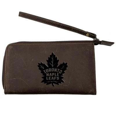 Toronto Maple Leafs Brown Cell Phone Wristlet Wallet