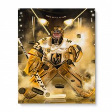 Marc-Andre Fleury Vegas Golden Knights Stretched 16 x 20 Embellished Canvas Giclee Print - Art by Jordan Spector