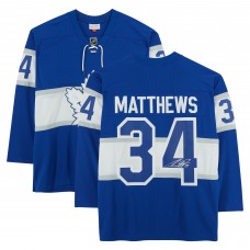 Игровая джерси Auston Matthews Toronto Maple Leafs Autographed Fanatics Authentic 2017 NHL Centennial Classic Mitchell & Ness Replica