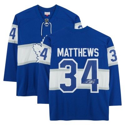 Игровая джерси Auston Matthews Toronto Maple Leafs Autographed Fanatics Authentic 2017 NHL Centennial Classic Mitchell & Ness Replica