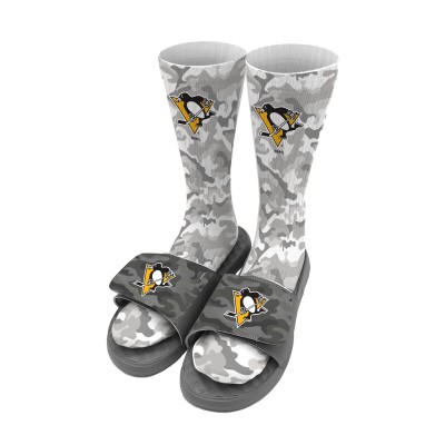 Носки и шлепки Pittsburgh Penguins ISlide Youth Camo - Gray