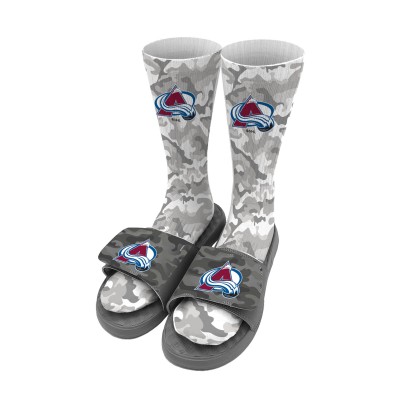 Colorado Avalanche ISlide Youth Camo Sock & Slide Bundle - Gray