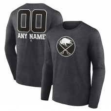 Именная футболка с длинным рукавом Buffalo Sabres Monochrome - Charcoal
