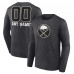 Именная футболка с длинным рукавом Buffalo Sabres Monochrome - Charcoal