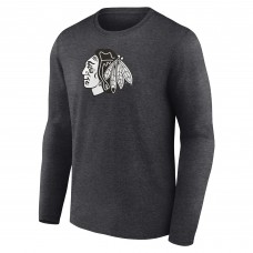 Именная футболка с длинным рукавом Chicago Blackhawks Monochrome - Charcoal