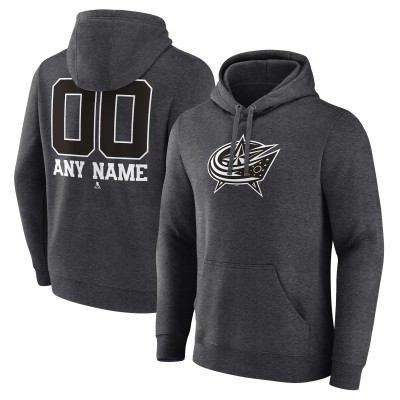 Толстовка Columbus Blue Jackets Monochrome Personalized Name & Number - Charcoal