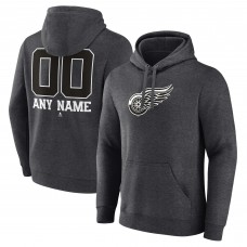 Толстовка Detroit Red Wings Monochrome Personalized Name & Number - Charcoal