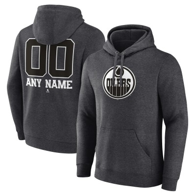 Толстовка Edmonton Oilers Monochrome Personalized Name & Number - Charcoal