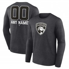 Именная футболка с длинным рукавом Florida Panthers Monochrome - Charcoal