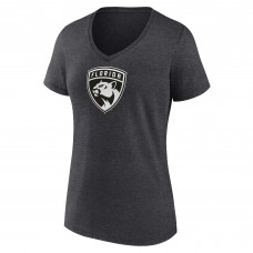 Футболка Florida Panthers Womens Monochrome Personalized Name & Number V-Neck - Charcoal