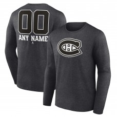 Именная футболка с длинным рукавом Montreal Canadiens Monochrome - Charcoal