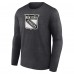 Именная футболка с длинным рукавом New York Rangers Monochrome - Charcoal