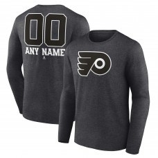 Именная футболка с длинным рукавом Philadelphia Flyers Monochrome - Charcoal