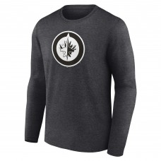 Именная футболка с длинным рукавом Winnipeg Jets Monochrome - Charcoal