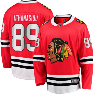 Игровая джерси Andreas Athanasiou Chicago Blackhawks Home Breakaway - Red