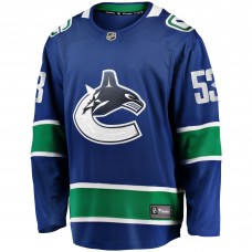 Джерси Vancouver Canucks Teddy Blueger Fanatics Blue Home Breakaway