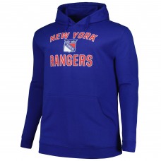 New York Rangers Profile Big & Tall Arch Over Logo Pullover Hoodie - Blue
