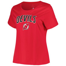 Женская футболка New Jersey Devils Profile Red Plus Size Arch Over Logo Женская футболка New Jersey Devils Profile Red Plus Size Arch Over Logo
