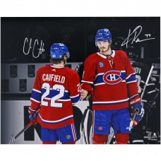 Kirby Dach and Cole Caufield Montreal Canadiens Autographed Fanatics Authentic 16 x 20 Handshake Spotlight Photograph