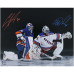 Фото с автографом Igor Shesterkin New York Rangers & Ilya Sorokin New York Islanders Fanatics Authentic 16 x 20 On One Knee