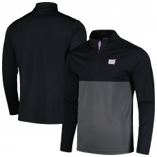 NHL Levelwear Black 2023 Hockey Fights Cancer Pursue Logo Quarter-Zip Top