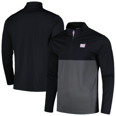 NHL Levelwear Black 2023 Hockey Fights Cancer Pursue Logo Quarter-Zip Top