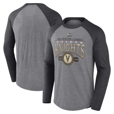 Футболка с длинным рукавом Vegas Golden Knights Fanatics 2024 NHL Winter Classic Distressed Tri-Blend - Heather Gray