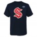 Футболка Matty Beniers Seattle Kraken Youth 2024 NHL Winter Classic Name & Number - Deep Sea Blue