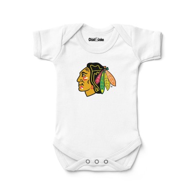 Newborn & Малышам Chicago Blackhawks Chad & Jake White Logo Bodysuit