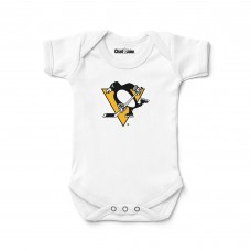 Newborn & Малышам Pittsburgh Penguins Chad & Jake White Logo Bodysuit