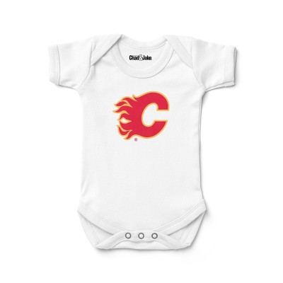 Newborn & Малышам Calgary Flames Chad & Jake White Logo Bodysuit