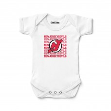 Newborn & Малышам New Jersey Devils Chad & Jake White Retro Bodysuit Newborn & Малышам New Jersey Devils Chad & Jake White Retro Bodysuit