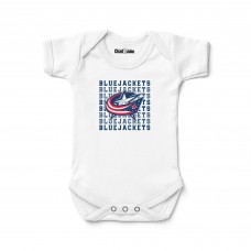 Newborn & Малышам Columbus Blue Jackets Chad & Jake White Retro Bodysuit