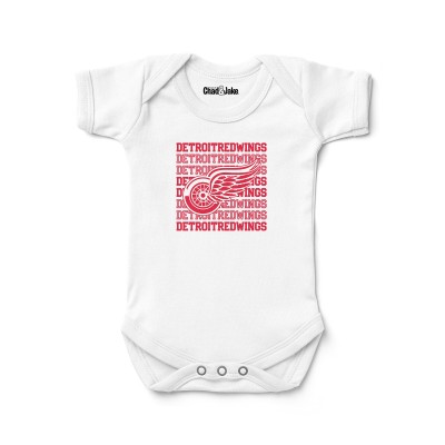 Newborn & Малышам Detroit Red Wings Chad & Jake White Retro Bodysuit