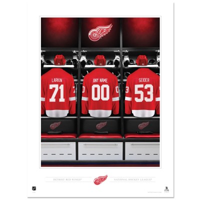 Detroit Red Wings 12 x 16 Personalized Locker Room Photo Print