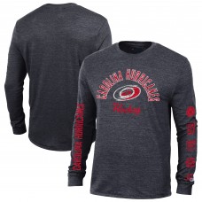 Футболка с длинным рукавом Carolina Hurricanes Champion Multi-Logo Tri-Blend - Heather Black
