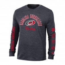Футболка с длинным рукавом Carolina Hurricanes Champion Multi-Logo Tri-Blend - Heather Black
