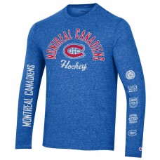 Футболка с длинным рукавом Montreal Canadiens Champion Multi-Logo Tri-Blend - Heather Blue