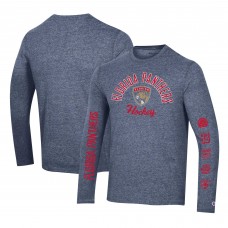 Футболка с длинным рукавом Florida Panthers Champion Multi-Logo Tri-Blend - Heather Navy