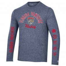 Футболка с длинным рукавом Florida Panthers Champion Multi-Logo Tri-Blend - Heather Navy