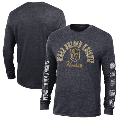 Футболка с длинным рукавом Vegas Golden Knights Champion Multi-Logo Tri-Blend - Black
