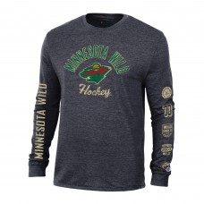 Футболка с длинным рукавом Minnesota Wild Champion Multi-Logo Tri-Blend - Heather Black