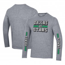 Футболка с длинным рукавом Dallas Stars Champion Tri-Blend Dual-Stripe - Heather Gray